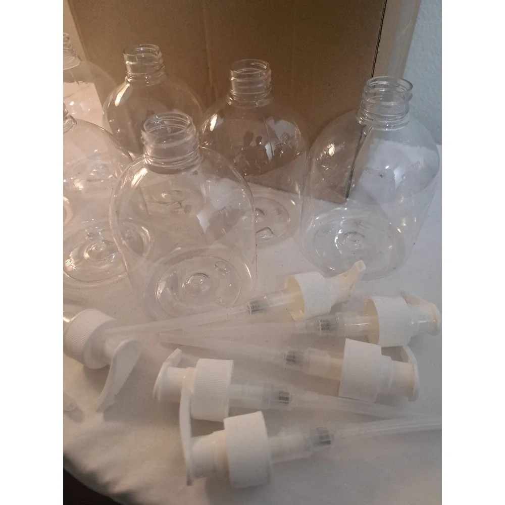 Yephets 7 Pack 16oz Clear Plastic Pump Bottles Soap Lotion Dispenser Set